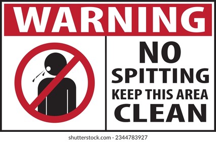 NO spitting sign notice vector sticker