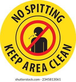 NO spitting sign notice vector sticker