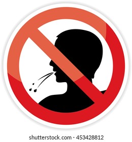 no spitting sign on white background.vector illustration