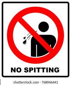 No spitting sign on white background. Vector illustration