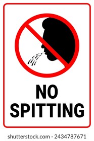 No Spitting Sign Vector Illustration