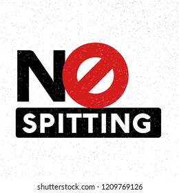 No Spitting Vector Signage Illustration