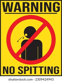 No spitting warning sign vector