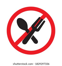 No Spoon and Fork Icon Vector Illustration Design