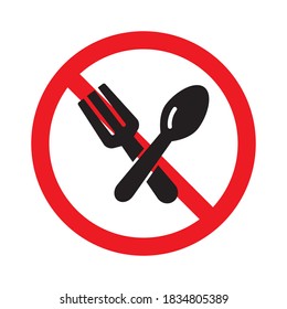No Spoon and Fork Icon Vector Illustration Design