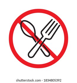 No Spoon and Fork Icon Vector Illustration Design