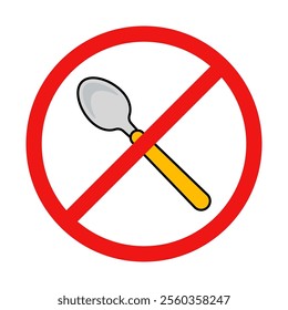 No Spoon Sign on White Background