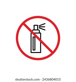 No Spray Can Allowed Sign Vector Line Icon Illustration.