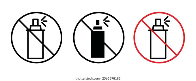 No spray can allowed sign vector in black and red colors