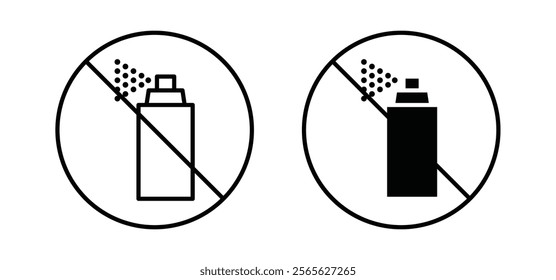 No spray can allowed sign vector in black and red colors