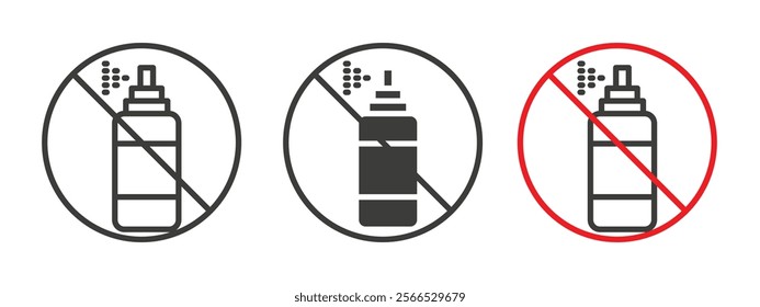 No spray can allowed signs collection for website design, app, UI design.