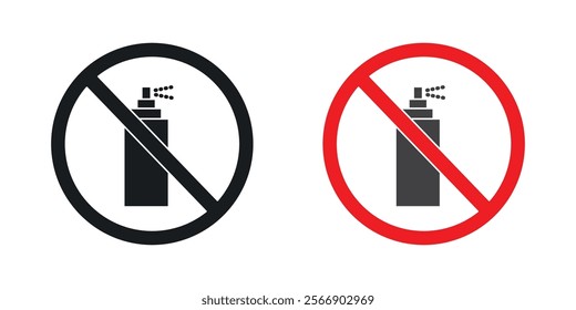 No spray can allowed signs set in black and colored
