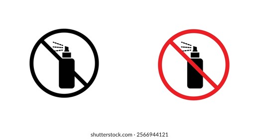 No spray can allowed signs. vector signs set