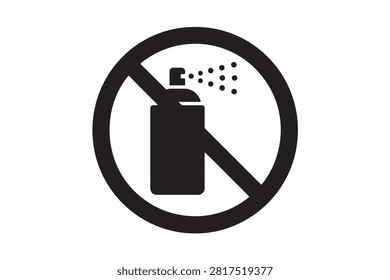 No spray can prohibition sign vector illustration isolated on white background