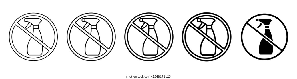 no spray icon Simple thin line logo set