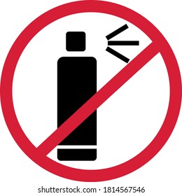 No spray outline vector icon. Prohibition symbol. Restriction sign. Flat simple line design.