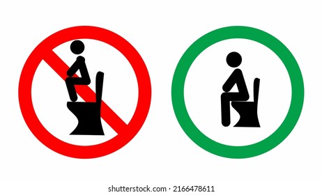 No Squatting Sign On Toilet Flush Stock Vector (Royalty Free ...