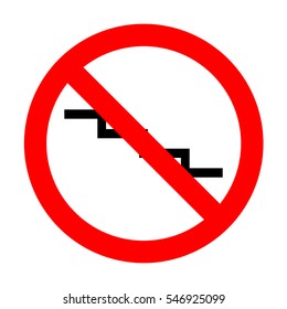 No Stair down sign. 