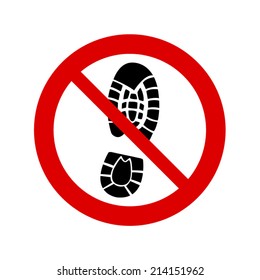 No Standing Icon. Imprint Shoes Sign