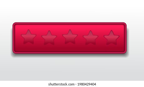 No Star rating. worst rate. Customer feedback rating sytem. realistic shiny gold stars in front of red rectangle modern vector illustration