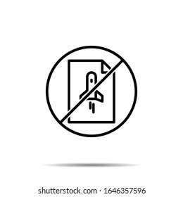 No startup, book icon. Simple thin line, outline vector of book ban, prohibition, forbiddance icons for ui and ux, website or mobile application