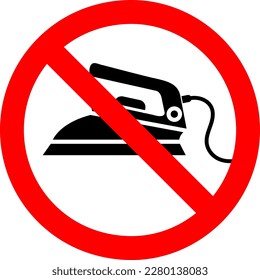 No Steam iron vector icon flat illustration on white background..eps