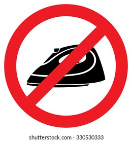 No Steam iron vector icon