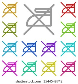 No steam multi color icon. Simple thin line, outline vector of laundry icons for ui and ux, website or mobile application