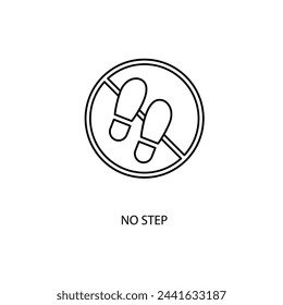 no step concept line icon. Simple element illustration. no step concept outline symbol design.