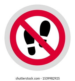 No step here forbidden sign, modern round sticker