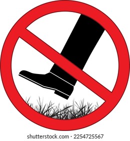 No hay ningún paso en la prohibición de césped. Mantener fuera del vector del símbolo del pasto