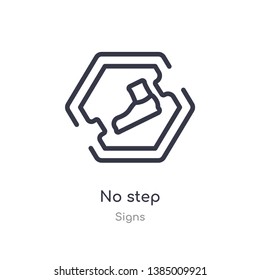 no step outline icon. isolated line vector illustration from signs collection. editable thin stroke no step icon on white background