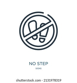 no step thin line icon. step, business linear icons from signs concept isolated outline sign. Vector illustration symbol element for web design and apps.