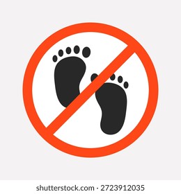 No hay señal de prohibición de pasos. Precaución, restricción, advertencia, conceptos de aviso. Ilustración aislada de diseño de Vector plano.