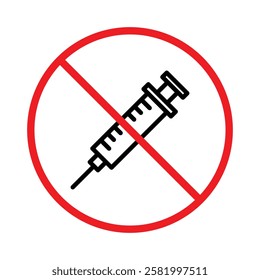 No Steroids Icon Flat vector set outline