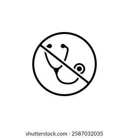 no stethoscope icon Simple thin line logo