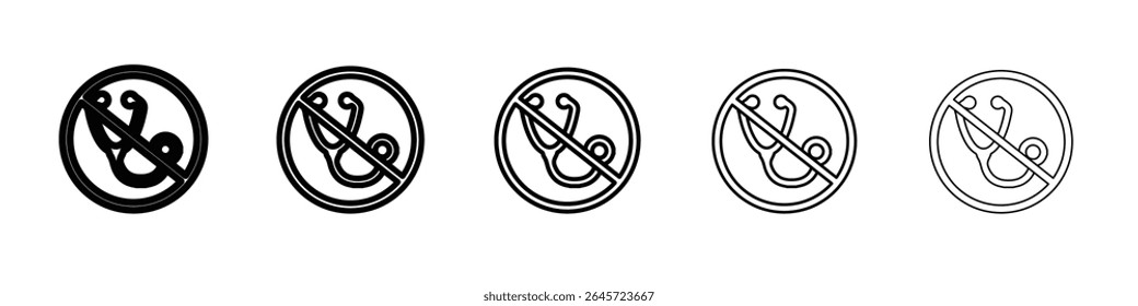 no stethoscope icon simple vector outline logo