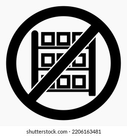 No stock icon. Do not put on shelves. No shelves. Do not use the warehouse. Storage ban. Vector icon.