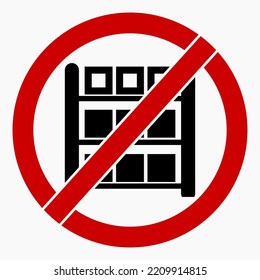 No stock icon. Do not put on shelves. No shelves. Do not use the warehouse. Storage ban. Vector icon.