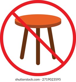 No hay icono de taburete. Símbolos de prohibición de herramientas manuales. No hay Diseño gráfico de equipo. Restricciones de mantenimiento y señales de seguridad. Letrero de regulación de propiedad y oficina de alquiler.
