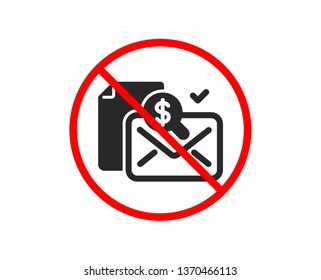No or Stop. Accounting report icon. Audit sign. Check finance symbol. Prohibited ban stop symbol. No accounting report icon. Vector