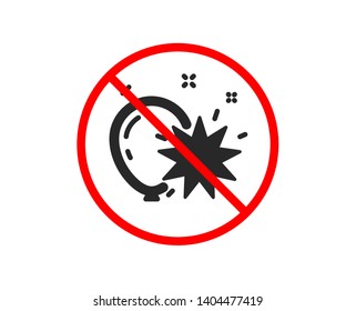 No or Stop. Balloon dart icon. Amusement park sign. Pop the balloon symbol. Prohibited ban stop symbol. No balloon dart icon. Vector