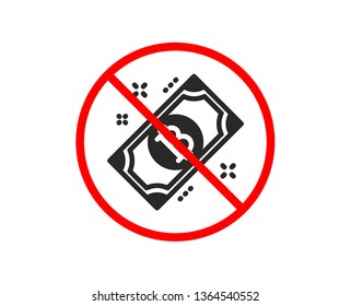 No or Stop. Bitcoin icon. Cryptocurrency cash sign. Crypto money symbol. Prohibited ban stop symbol. No bitcoin icon. Vector