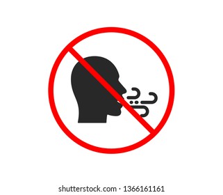 No Or Stop. Breathing Icon. Breath Difficulties Sign. Respiration Problems Symbol. Prohibited Ban Stop Symbol. No Breathing Exercise Icon. Vector