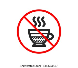 No or Stop. Cafe creme icon. Hot drink sign. Beverage symbol. Prohibited ban stop symbol. No cafe creme icon. Vector