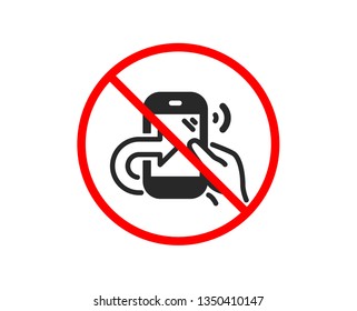 No or Stop. Call center service icon. Share phone call sign. Feedback symbol. Prohibited ban stop symbol. No share call icon. Vector