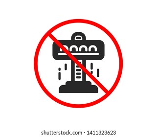 No or Stop. Carousels icon. Amusement attraction park sign. Prohibited ban stop symbol. No attraction icon. Vector