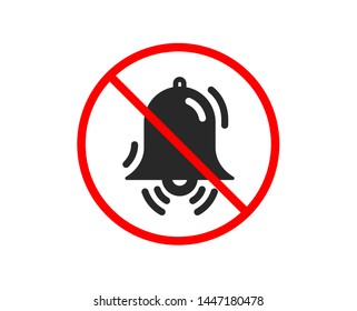 No or Stop. Clock bell icon. Alarm sign. Prohibited ban stop symbol. No clock bell icon. Vector