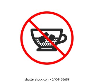 No or Stop. Coffee with ice icon. Cold drink sign. Beverage symbol. Prohibited ban stop symbol. No cold coffee icon. Vector