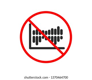 No or Stop. Column chart icon. Financial graph sign. Stock exchange symbol. Business investment. Prohibited ban stop symbol. No column diagram icon. Vector